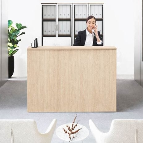 5'W Classic Custom Standing Height Reception Desk