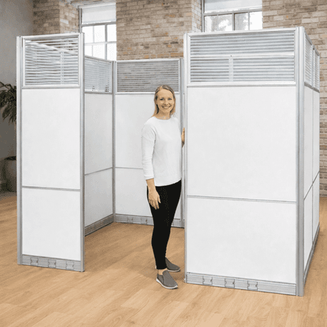 8' x 8' x 7'H Tall White Laminate Modular Office - Starter Cubicle