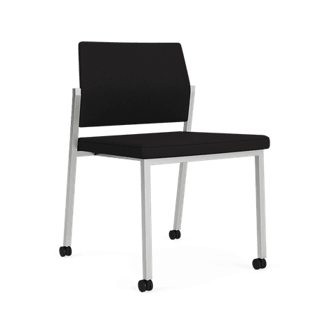 Avon Fully Upholstered Stackable Armless Chair on Casters - Standard Fabric or Vinyl