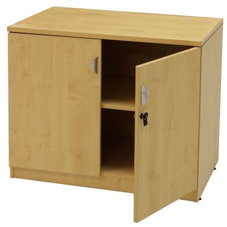Maple 2-Door Locking Storage Cabinet