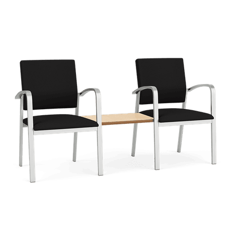 Newport 2 Chairs w/Connecting Center Table in Standard Fabric or Vinyl
