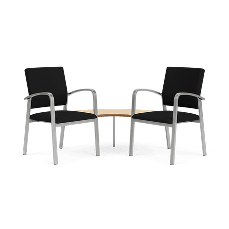 Newport 2 Chairs w/Connecting Corner Table in Standard Fabric or Vinyl