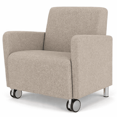 Ravenna Guest Chair w/ Casters in Upgrade Fabric or Healthcare Vinyl