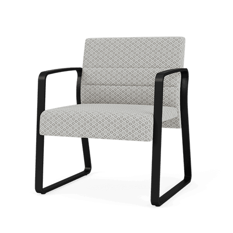Waterfall 500 lb. Capacity Oversized Sled Base Guest Chair in Upgrade Fabric/Healthcare Vinyl