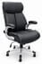 Black Genuine Cowhide Leather Executive Desk Chair with Flip Up Arms