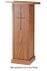 Oak Veneer Pedestal Lectern w/Optional Cross