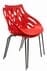 Set of 4 Fire Red Lavaflow Stack Chairs