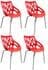 Set of 4 Fire Red Lavaflow Stack Chairs
