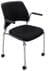 300 lb. Capacity Black Padded Mobile Stacking Guest Chair w/Armrests