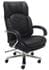 500 Lbs. Capacity Executive Black Leather Big & Tall Chair with Herringbone Stitching