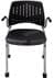 300 Lb. Capacity Black Mobile Stacking Guest Chair w/Armrests