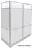 7'H TrendSpaces White Laminate Washable Open Ended Cubicle w/Glass