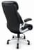 Black Genuine Cowhide Leather Executive Desk Chair with Flip Up Arms