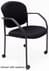Black Fabric Guest Chair with Casters & Glides