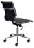 Modern Classic Armless Office Chair in Black Leather