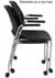 300 Lb. Capacity Black Mobile Stacking Guest Chair w/Armrests