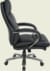 350 lb. Cap. Black Leather Executive Chair w/ Titanium Base