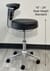 Antimicrobial Black Vinyl Doctor's Stool w/Backrest - 19
