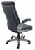 Black Top Grain Leather Desk Chair with Flip Up Arms & Height Adjustable Headrest