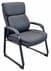 Black Top Grain Leather Guest Chair with Padded Arms