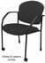 Black Fabric Guest Chair with Casters & Glides
