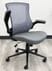 8' Charcoal Boat-Shaped Conference Table w/6 Gray Mesh Chairs