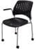 300 Lb. Capacity Black Mobile Stacking Guest Chair w/Armrests