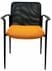 Set of 4 Mesh Stacking Chairs with Orange Seats