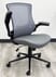 Mesh Office Chair with Vinyl Seat and Flip Up Arms in Gray
