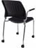 300 lb. Capacity Black Padded Mobile Stacking Guest Chair w/Armrests
