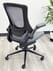 Mesh Office Chair with Vinyl Seat and Flip Up Arms in Gray