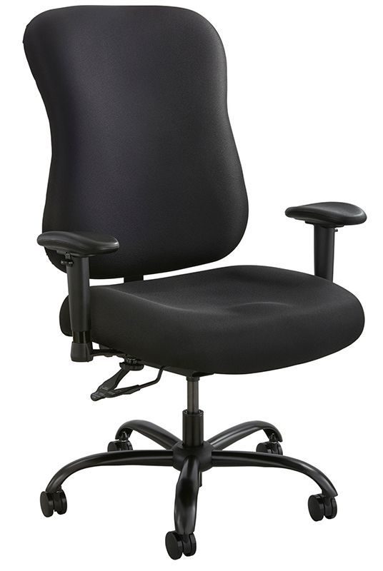 Big & Tall 400 lbs Capacity Black Mesh Drafting Office Chair w/ Adjustable Arms 