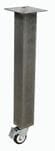28&quotH Square Metal Table Leg with Acid Wash Finish with Locking Wheel - Single Leg