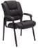 Deep Cushion Black Leather Guest Chair