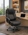 Black Top Grain Leather 500 Lbs. Capacity Desk Chair with 24