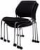 300 lb. Capacity Black Padded Mobile Stacking Guest Chair