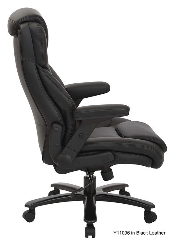 Big & Tall 400 Lbs Capacity Black Leather Executive Office Chair