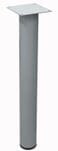 28&quotH Round Metal Table Leg in Silver - Single Leg