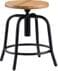 Industrial Metal Stool with Solid Wood Seat, 18