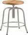 Industrial Metal Stool with Solid Wood Seat, 18