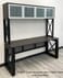 Xdustrial Series Black Metal Frame Overhead Storage with Glass Doors