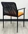 Set of 4 Mesh Stacking Chairs with Orange Seats