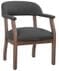 Slate Grey Linen Guest Chair with Wood Frame