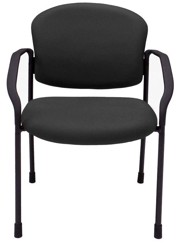 Black Fabric Guest Chair with Casters & Glides