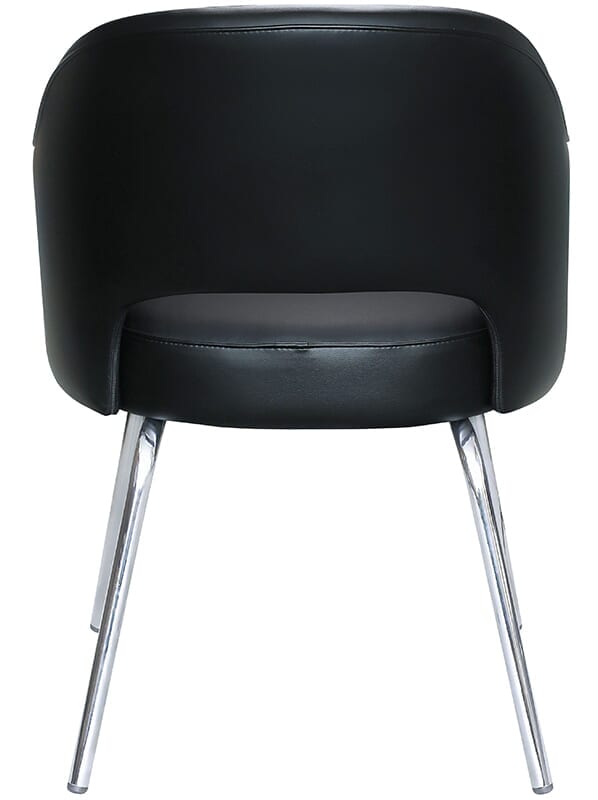 Black Vinyl Guest Chair with Chrome Legs