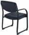 400 lbs. Capacity Extra Wide SteelWorks Black Leather Guest Chair