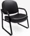 500 lbs. Capacity Antimicrobial Black Vinyl Guest Chair with Arms