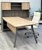 8'W Contrasts Rustic Executive L-Desk with Storage and Hutch