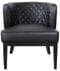 Diamond Stitched Black Vinyl Barrel Guest Chair