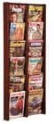Oak & Acrylic Wall Racks -- 12 Pocket Magazine Wall Rack